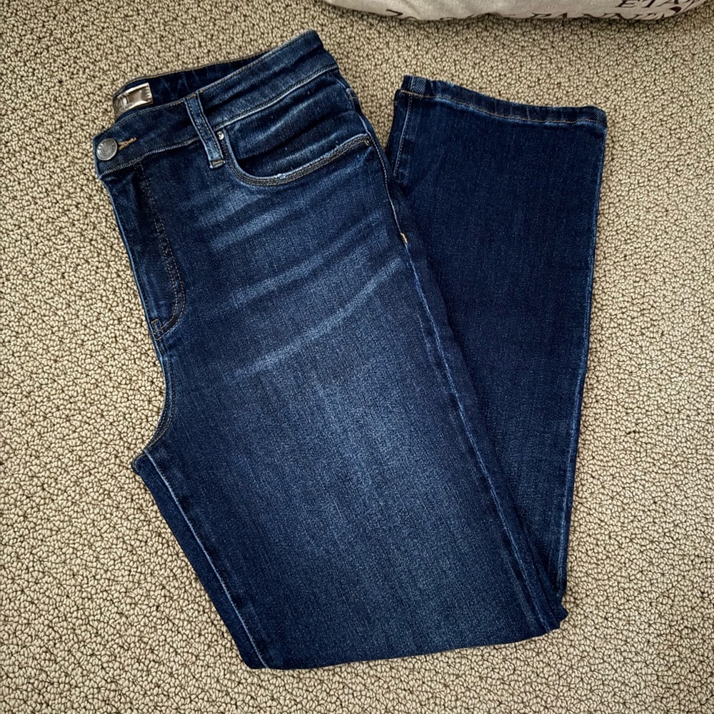 Kut from the Kloth Reese High Rise Ankle Dark Blue Straight Stretch Jeans
